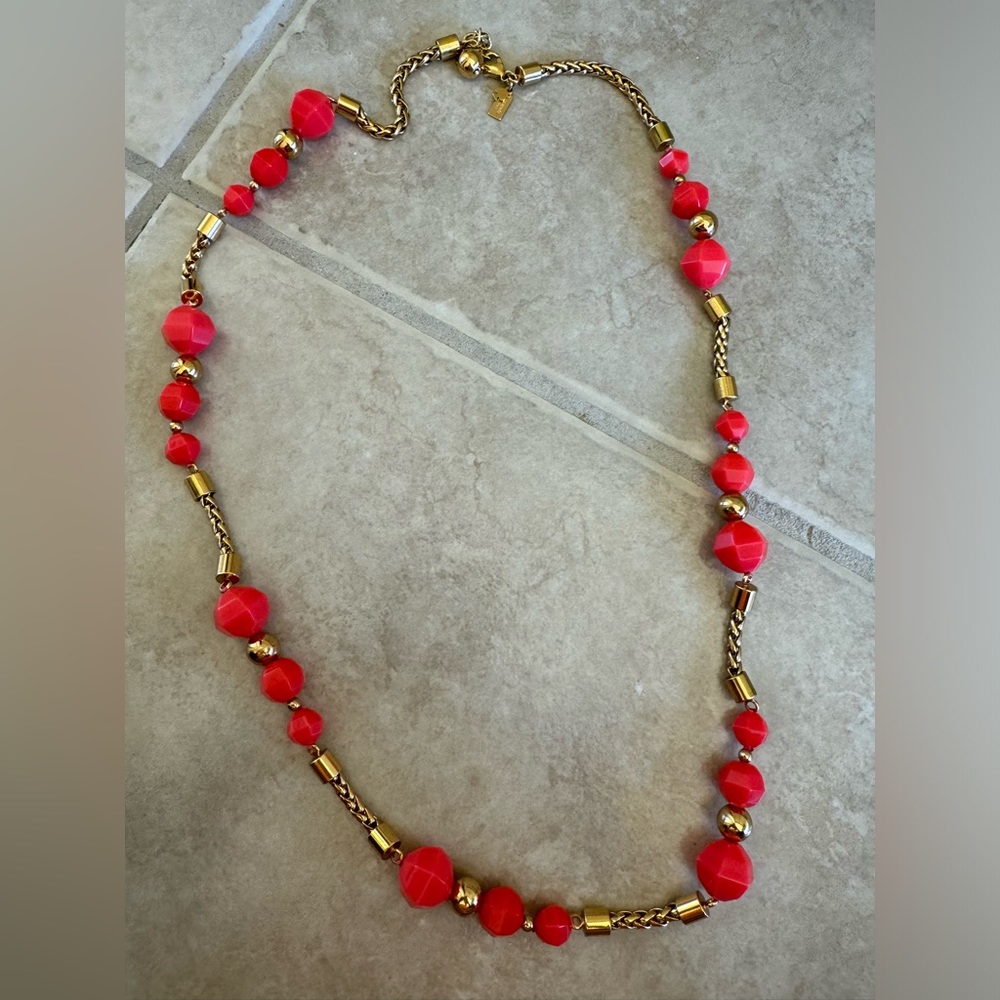 Kate Spade Coral/Gold necklace